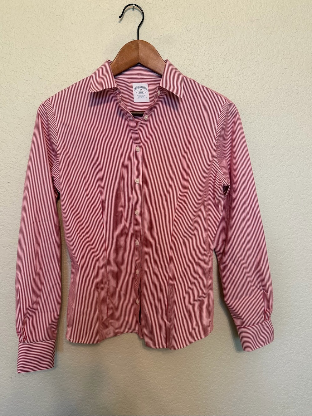 Brooks Brothers Red & White Striped Fitted Button Down Non Iron Shirt Size 6P
